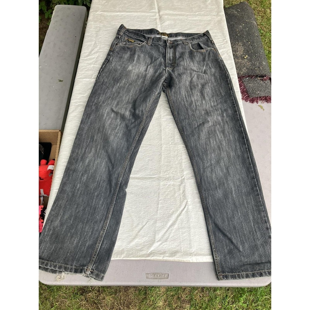 Vtg 90s Mecca Apparel Hip Hop Jeans 40 W 32 L Distressed Leg Hems SEE MEAS